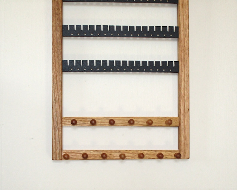 earring rack holds 60 pair double bar necklace rack jewelry organizer OAK display Earring holder organizer Jewelry rack