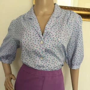 70s Vintage Lavender Blouse image 1