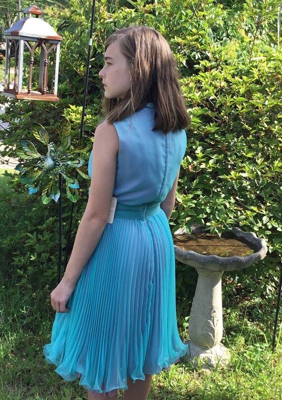 60’s Vintage Blue Lavender Layered Chiffon “NWT” … - image 5