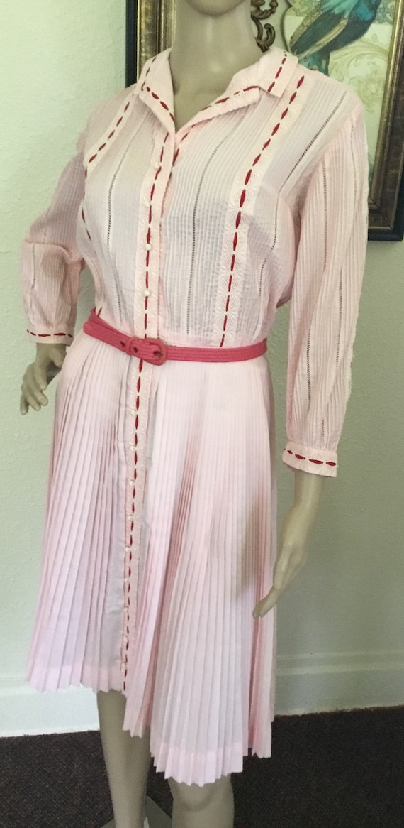 60’s Vintage Pink Mod Embroidered “Carlye” Accordi