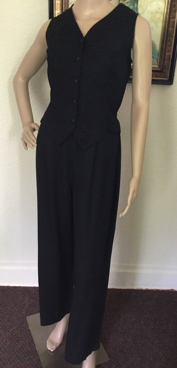 80’s Vintage Black Beaded “All That Jazz” Sleevele