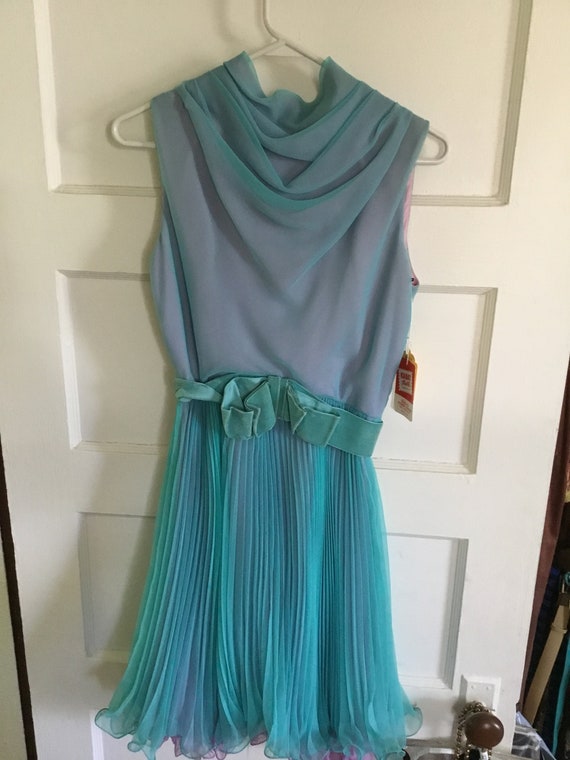 60’s Vintage Blue Lavender Layered Chiffon “NWT” … - image 7