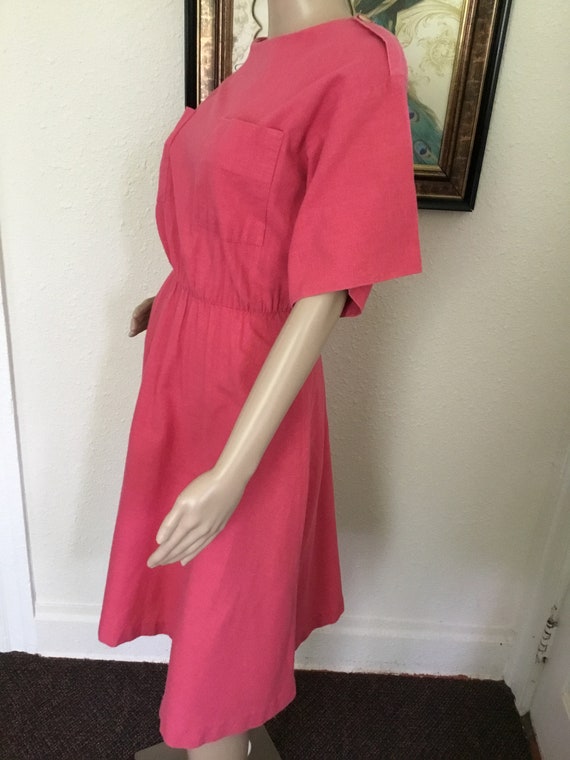 70’s Vintage Rose Pink MIDI Dress - image 3