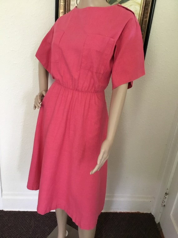 70’s Vintage Rose Pink MIDI Dress - image 2