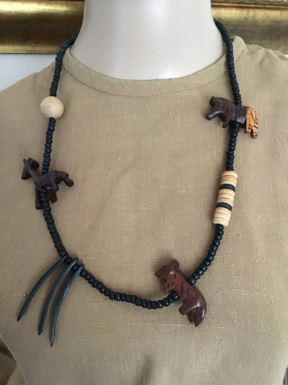 vintage wooden bead animal Gem