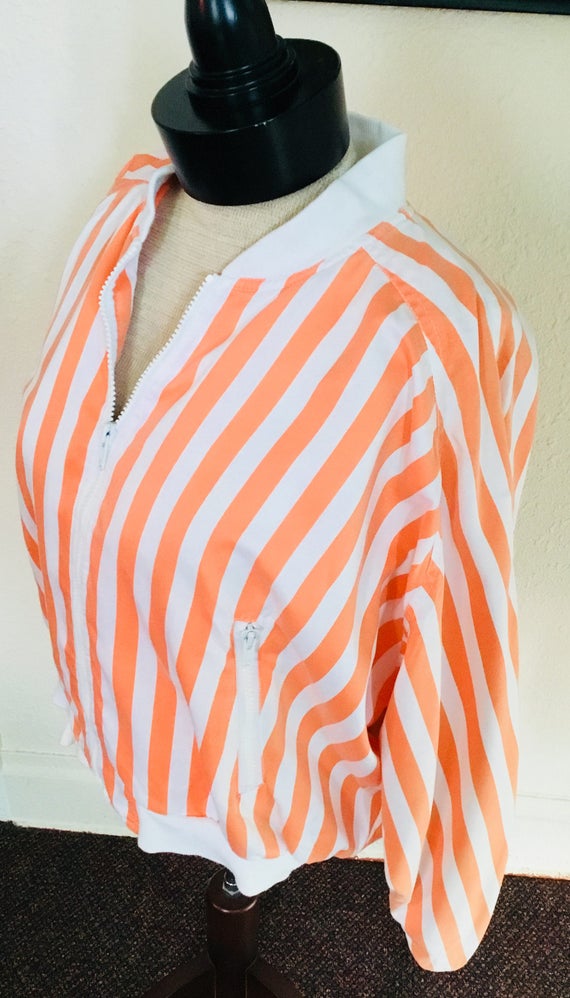 Vintage Orange \u0026 White Striped Jacket 