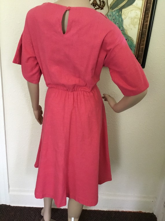 70’s Vintage Rose Pink MIDI Dress - image 4