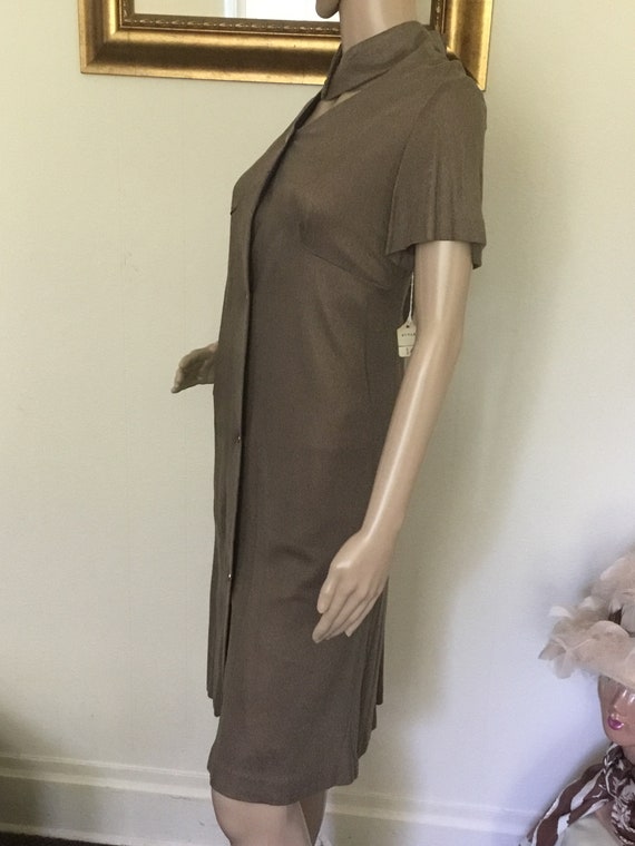 50’s Vintage Brown Mod/Gogo Shift Dress “NWT - image 4