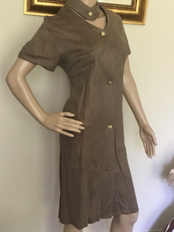 50’s Vintage Brown Mod/Gogo Shift Dress “NWT - image 3