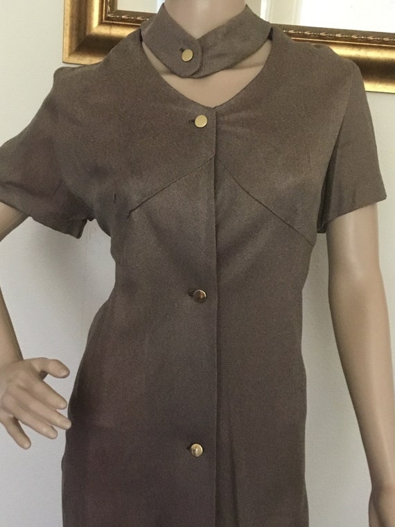 50’s Vintage Brown Mod/Gogo Shift Dress “NWT - image 2