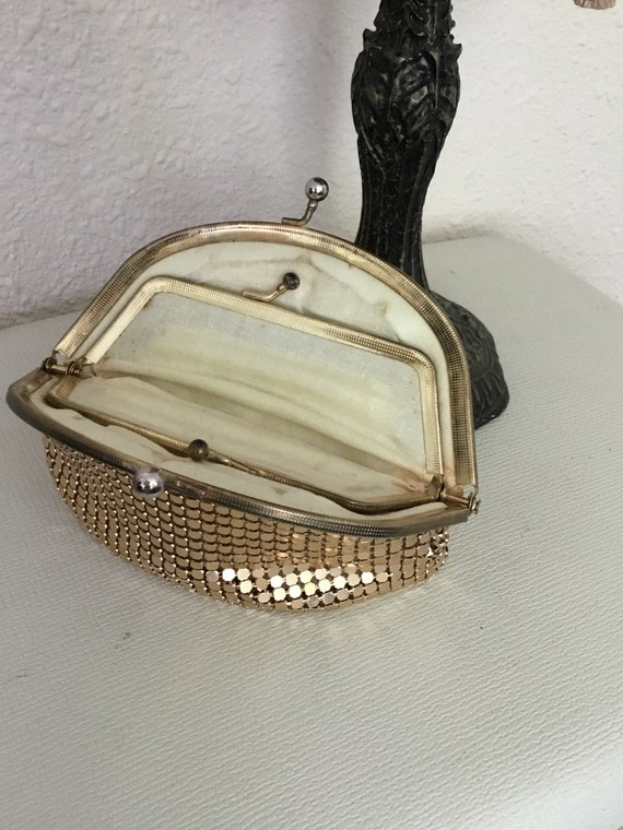 60's Vintage Gold Metal Mesh Clutch Purse - image 5