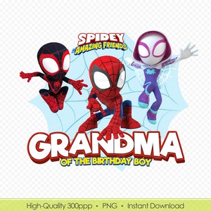 Spidey Grandma Birthday Boy Shirt, Printable Spidey PNG Design, Superhero Png shirt Design - Digital Download