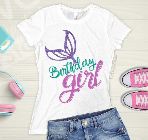 Download Mermaid Birthday Shirt Mermaid svg Birthday girl Girls | Etsy