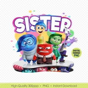 Inside Out 2 Sister of the Birthday Girl Shirt - Printable Family PNG - Inside Out 2 Decoration - Instant Download