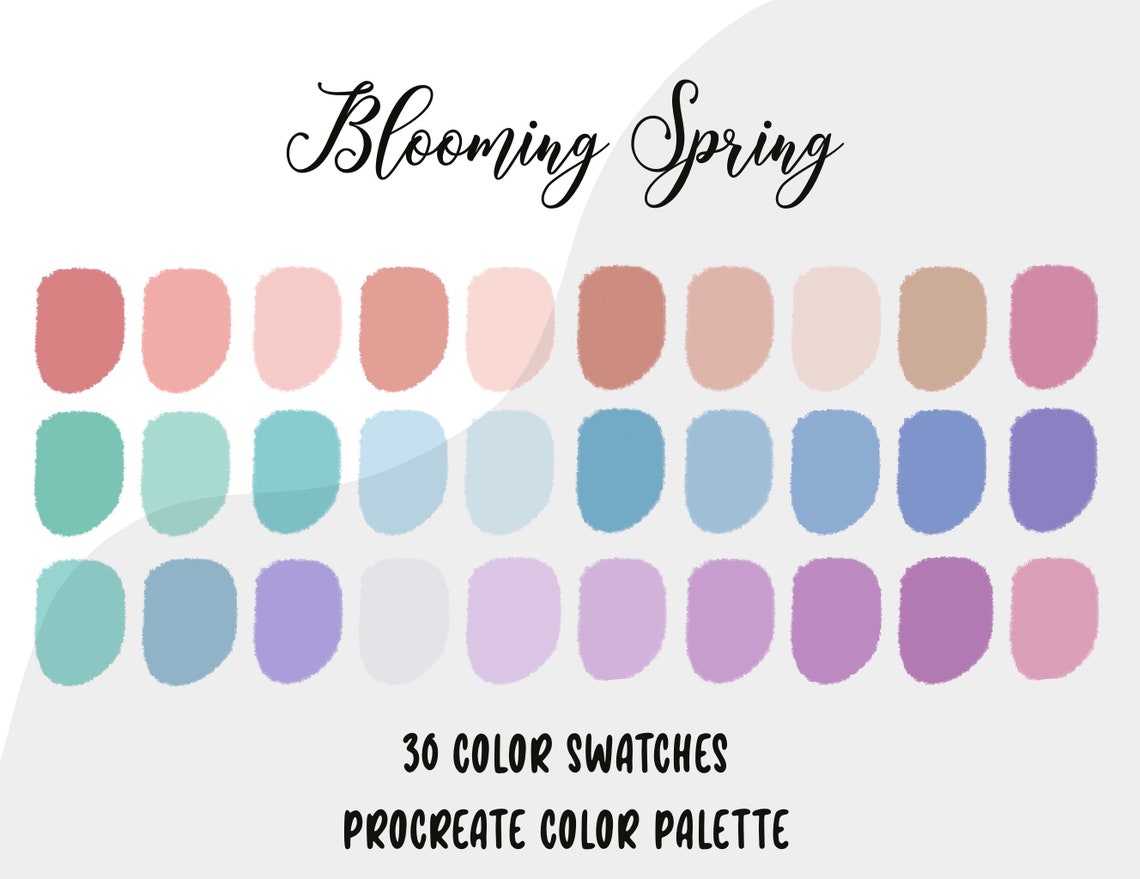 Blooming Spring Procreate Color Palette 30 Color Swatches | Etsy