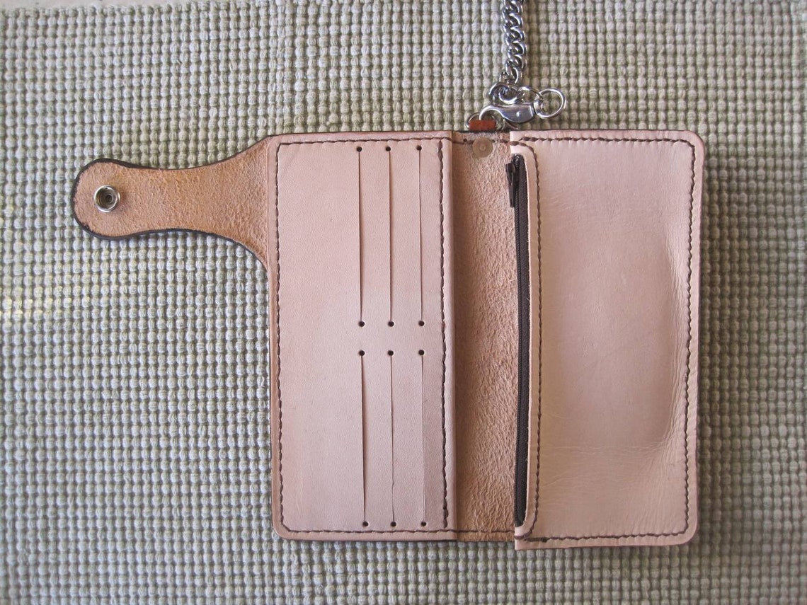 Hand Tooled Biker Wallet Belt Loop and Chain Set. Etsy