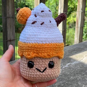 Pumpkin Spice Latte crocheted plush toy HANDMADE fall toy amigurumi pumpkin spice plush toy autumn toy