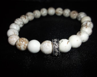 White Howlite Stone Stretch Bracelet