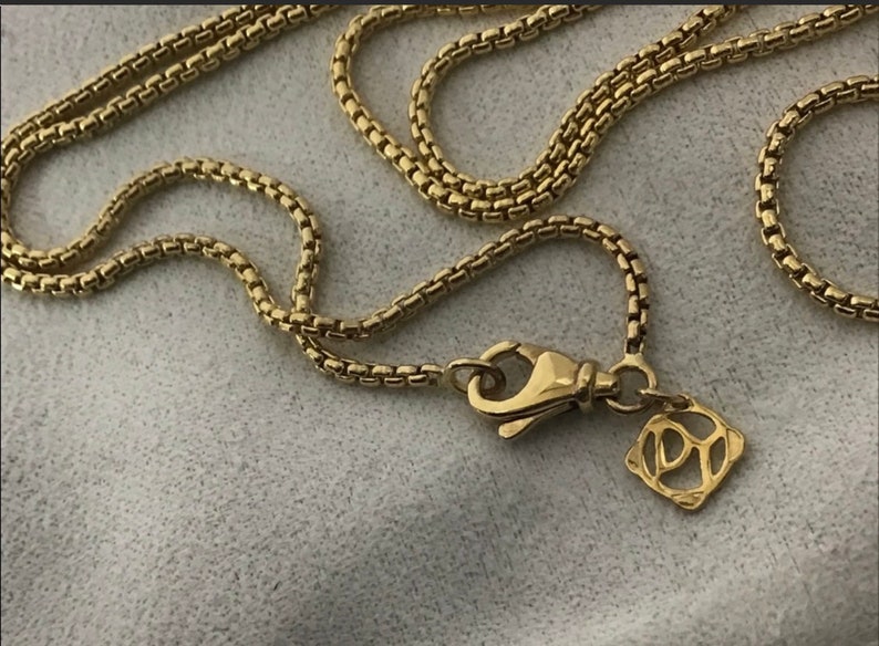 18k gold box chain 18 inch