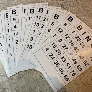 Bingo Cards - Set of 10 - Collage, Mixed Media, Scrapbooking, Junk Journal, Vintage Ephemera, Vintage Supplies, Cardboard Bingo Board