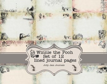 Winnie the Pooh Vintage Journal Pages, Storybook Junk Journal Kit (Digital Download)