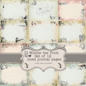 Digital kit Winnie-the-Pooh Journal Pages, Junk Journal pages, Printable Journal Pages, Pooh-Bear, Digital Journal, Vintage Images.