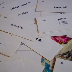 French Language Vocabulary Flash Cards – Set of 20