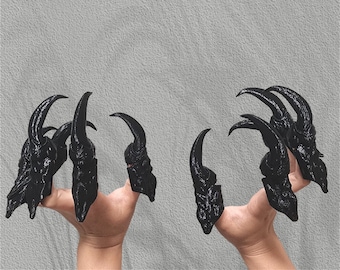 Halloween Cosplay Mechanical robot Gloves Black technology gloves Advanced Mechanical Claw Black Ghost hand props hand claws joints movable