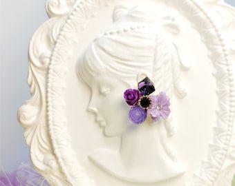 Purple Resin flower earrings,Blue flower earrings,resin flower earrings,dry flowers earrings,real flower jewelry,pressed flower gift for her
