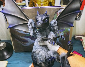 Custom Purple Dragon Plush doll,Original Design Dragon Zodiac Gift,Personalized Dragon Doll,realistic fantasy creature Christmas Day for her