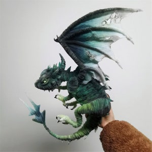 Green Dragon Dragon bambole Fantasy Dragon babe giocattolo regalo, Pterosauro Peluche Bambola, realistico fantasy creatura peluche bambino, Fairy dragon farcita dolly