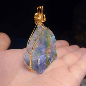 Spirit Andara Necklace,Natural andara crystal,energy crystal,5D Chakra andara crystal,angel aura crystal,metaphysical crystal gifts for her