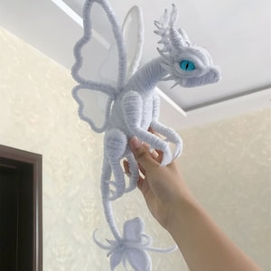 White Dragon Toys,Cool Fantasy Dragon toys,Holy Dragon Plush Doll,realistic dragon plush baby doll,Fairy dragon stuffed dolly gift for her