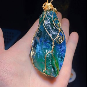 Natural Andara crystal,Teal andara crystal,energy crystal pendant,Rare andara crystal energy,mermaid angel aura crystal,metaphysical crystal