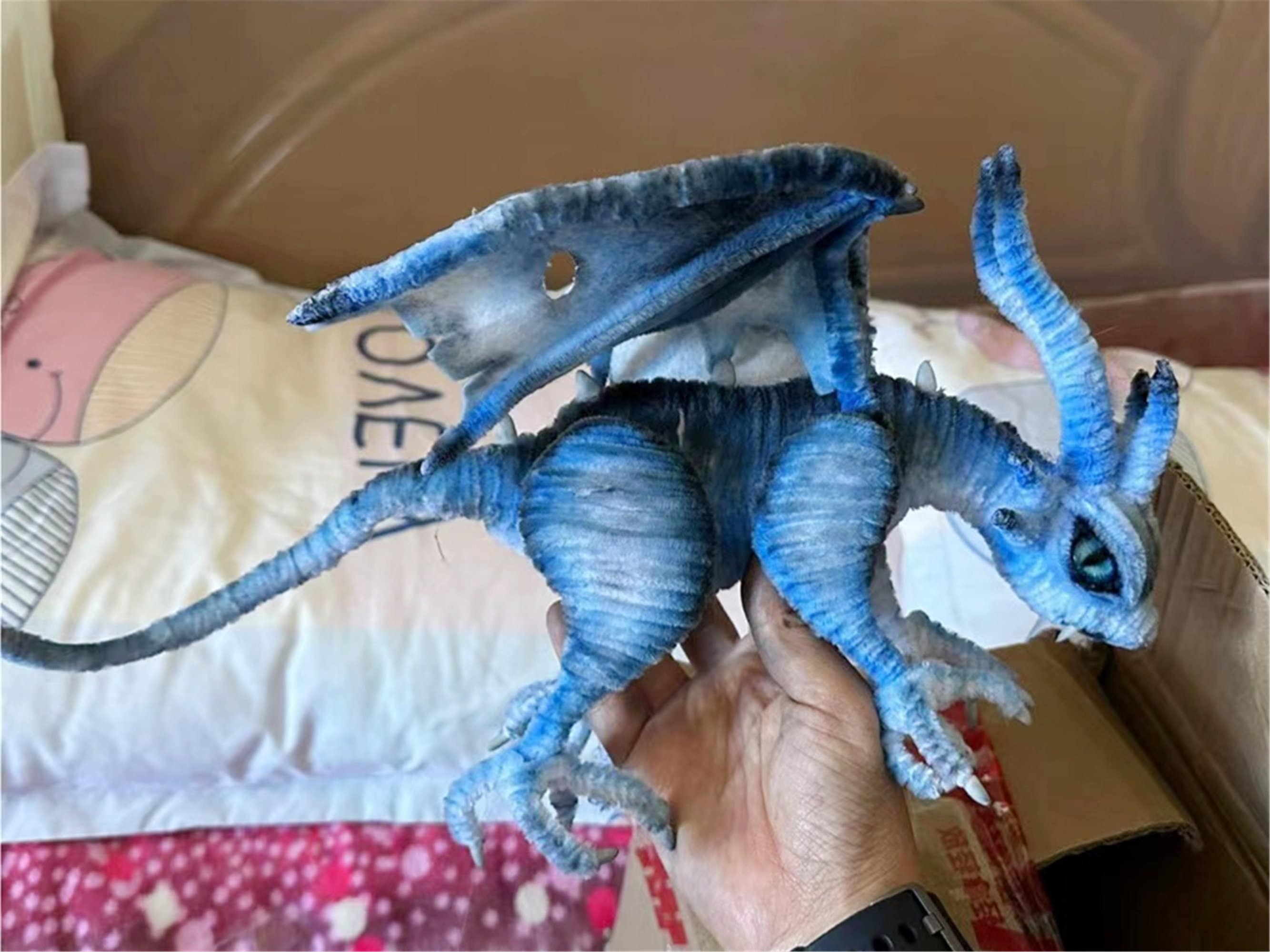 青いドラゴン型ぬいぐるみ ブルーデビルドラゴン人形、ブルーファンタジードラゴンおもちゃ