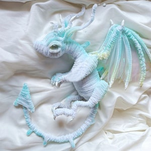 Flying Dragon dolls,Teal Fantasy Dragon toys,Holy Dragon Plush Doll,realistic dragon plush baby doll,Fairy dragon stuffed dolly gift for her
