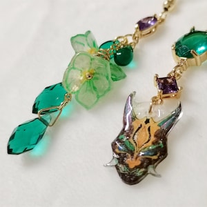 Personalisiertes Element-Schmuck-Geschenk, benutzerdefinierte Ohrringe, inspirierte Vision-Ohrringe Charm Anime-Ohrringe, heilender Schmuck, natürliche Kristallohrringe