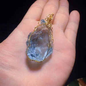 Natural Andara Crystal Necklace,Raw Rainbow Andara Crystal,angel aura crystal,13 Chakras,Atlantis,Healing Crystal,DNA Upgrade,high frequency