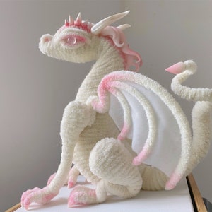 Bambole drago rosa Cool Fantasy Dragon giocattolo bambino, Pterosauro Peluche, creatura fantasy realistica bambino di peluche, Fata drago farcita dolly