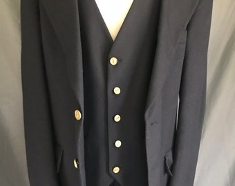 SOLD~Yves Saint Laurent VTG 3pc Suit ~Navy Blue~Wool Cashmere~