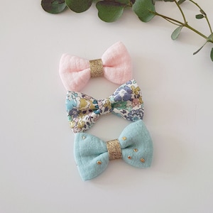 Lot de 3 barrettes nœud Liberty/Barrettes bébé /Barrettes /Nœud /Pince cheveux /Barrettes fille/ Nœud fille image 6