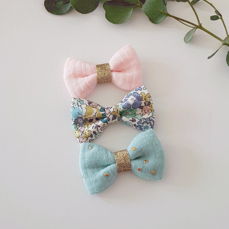 Lot de 3 barrettes nœud Liberty/Barrettes bébé /Barrettes /Nœud /Pince cheveux /Barrettes fille/ Nœud fille image 6