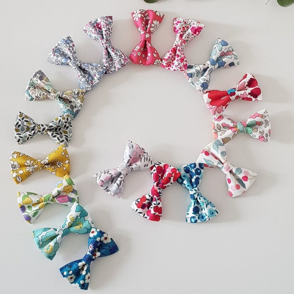 Lot de 3 ou 5 Barrettes nœud Liberty ou à l'unité /Barrettes bébé /Barrettes /Nœud /Pince cheveux /Barrettes fille/ Nœud fille