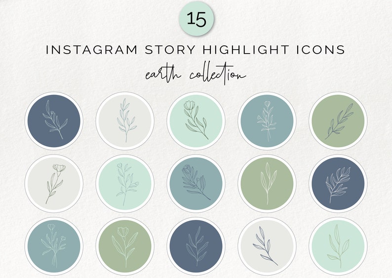 15 Instagram Story Highlight Icons Doodle Floral Icon - Etsy