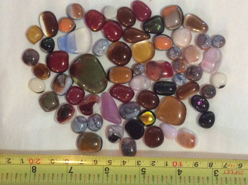 Bright colourful 96 coe fused glass puddles globs of glass for mosaic embellishments pendants buttons focal bead glass gems stained fused