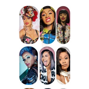 Various Cardi B Waterslide Nail Decals