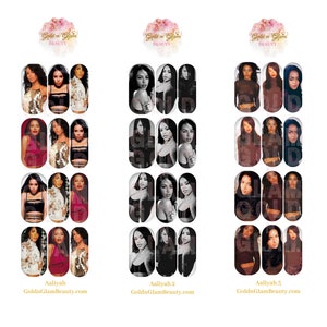 Various Aaliyah Waterslide Nail Decals