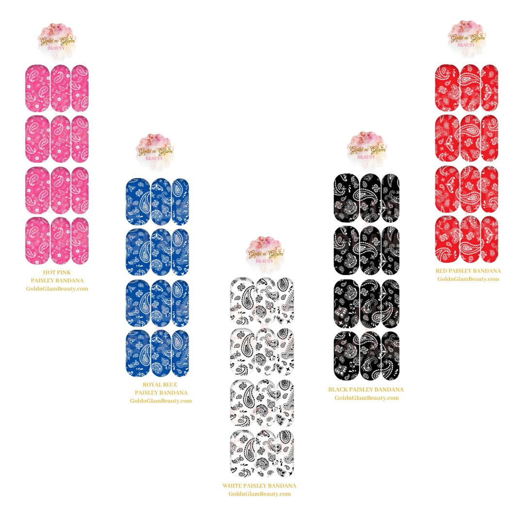 Paisley Bandana Nail Decals Waterslide Decals Etsy UK