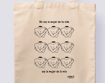 Feminist tote bag, Cotton tote bag, Shopping bag, Zero Waste, Cute tote bag, Illustrated tote bag, gifts, valentines day, gifts under 20