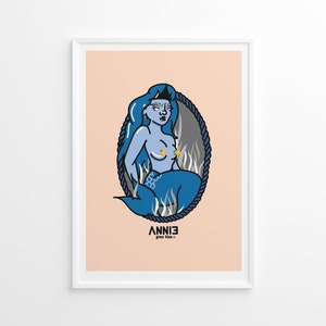 Mermaid wall art decor, Halloween print, Woman, Halloween, Cute art decor, Digital art, Adult, Mature